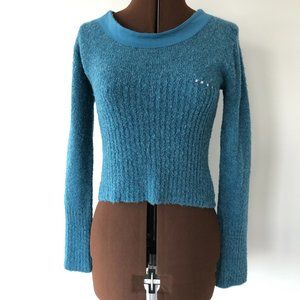 Blue Boucle Knit Sweater